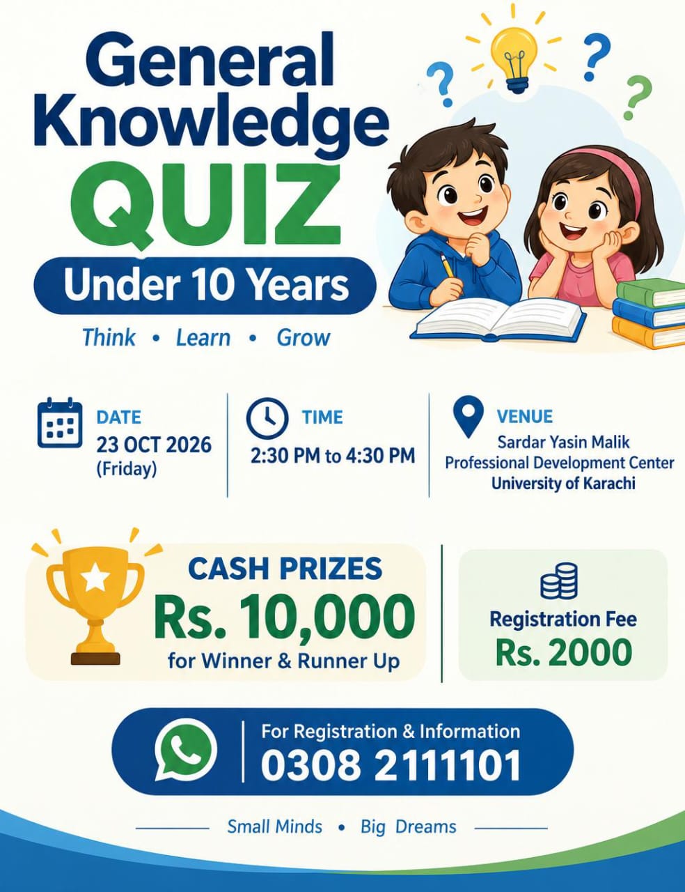 General Knowledge Quiz Poster Under 10 Years